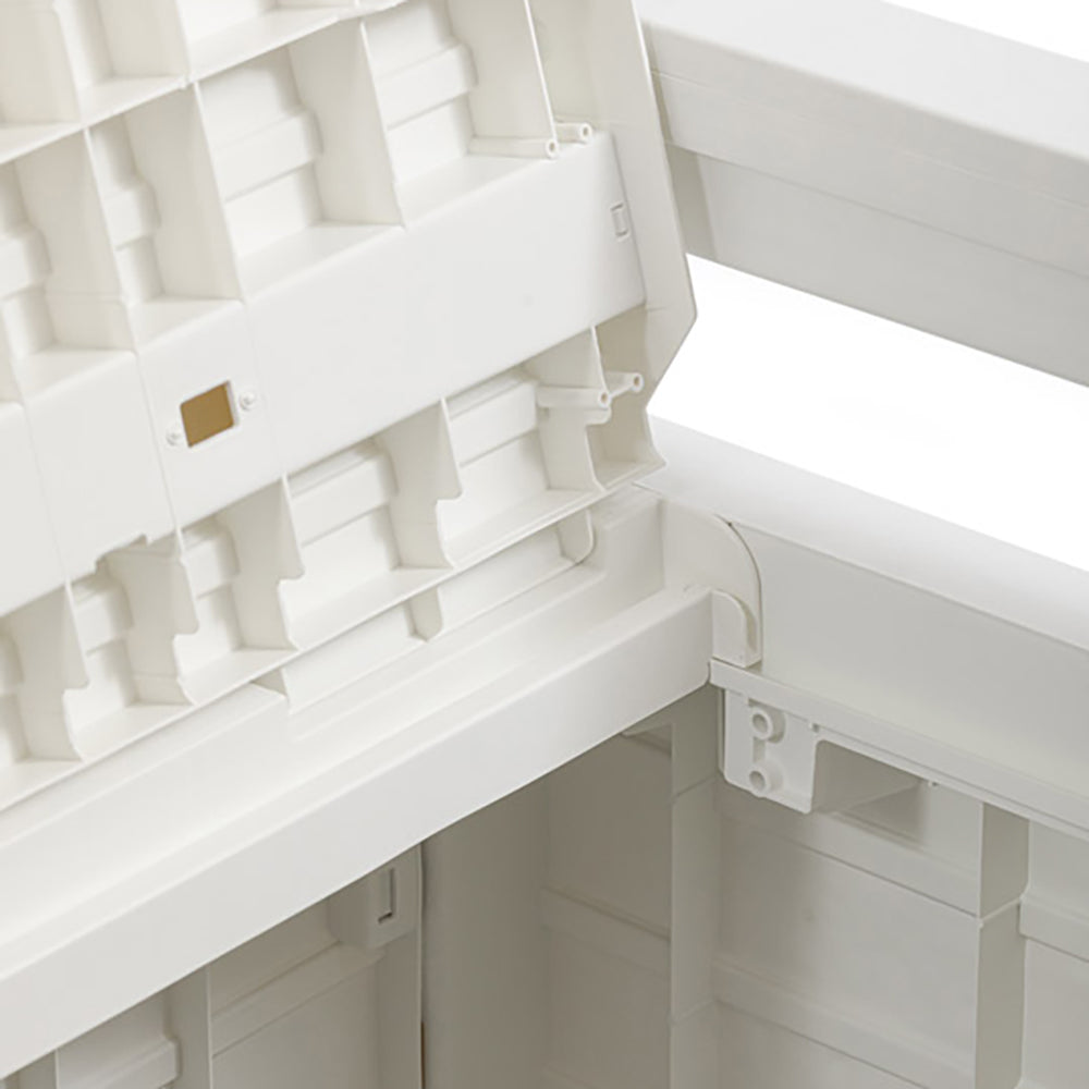 Toomax Foreverspring Deck Patio Garden Storage Box Chest Bench, 70 Gallon White - VMInnovations