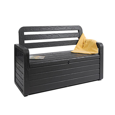 Toomax Foreverspring 70 Gallon Deck Storage Box Chest Bench, Dark Gray (Used) - VMInnovations