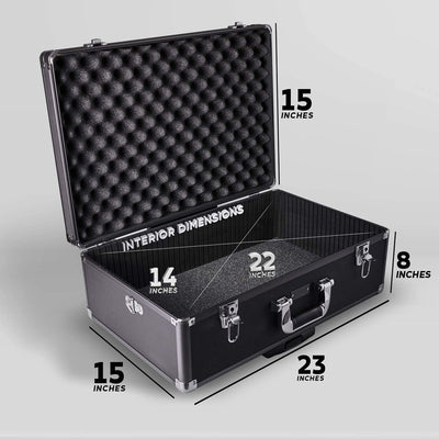 Zeikos Deluxe Large Hard Shell Protective Storage Rolling Case w/ Strap, Black