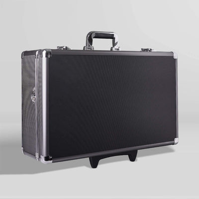 Zeikos Deluxe Large Hard Shell Protective Storage Rolling Case w/ Strap, Black