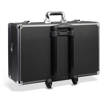 Zeikos Deluxe Large Hard Shell Protective Storage Rolling Case w/ Strap, Black