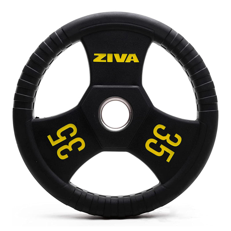 ZIVA Performance Rubber Covered Disc Olympic Weight Plate for Training, 35 Lbs