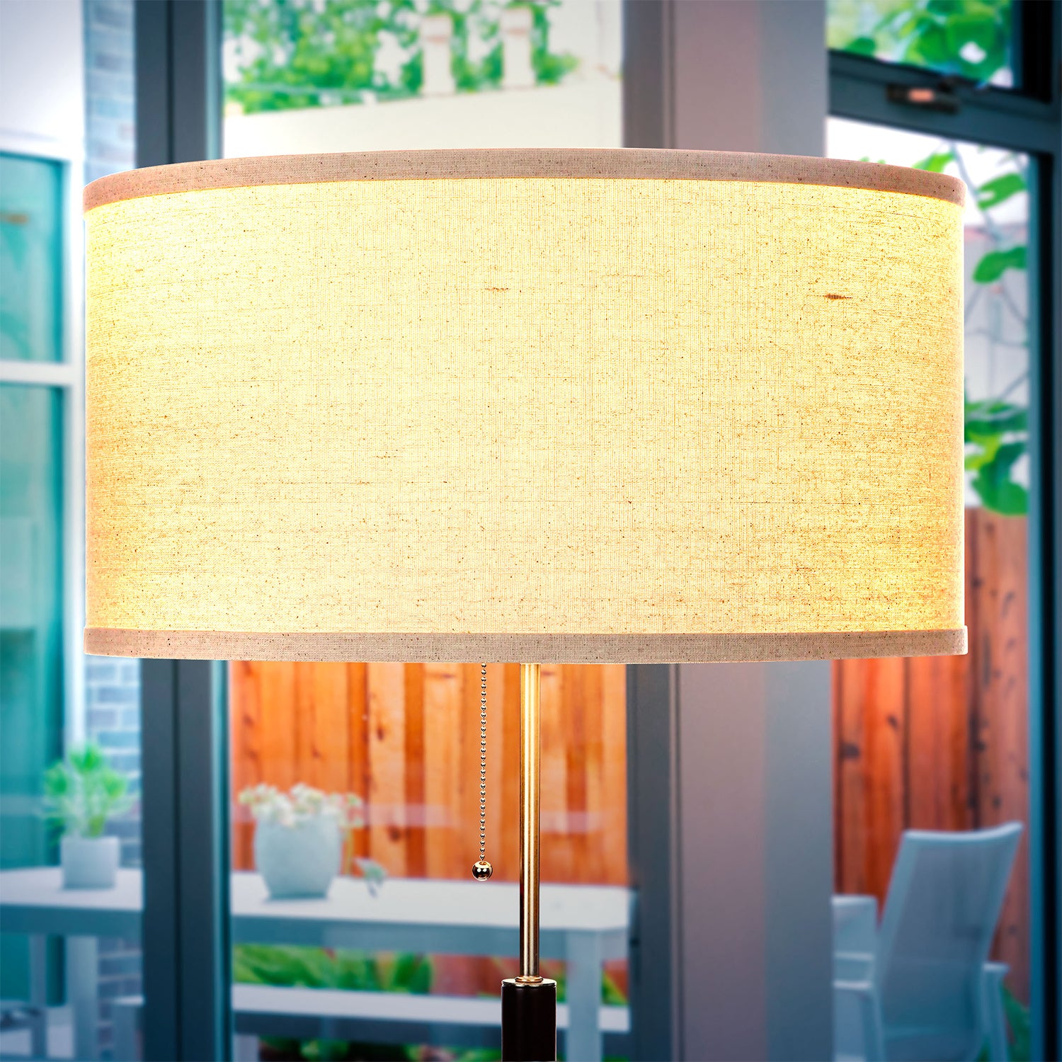 Brightech Carter Mid Century 65" Standing Pole LED Floor Lamp, Wood (Open Box) - VMInnovations