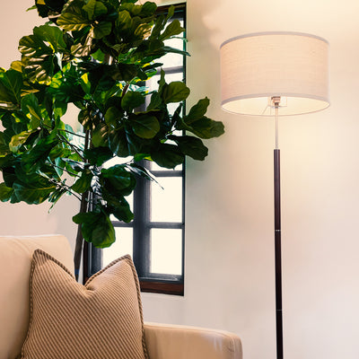 Brightech Carter Mid Century 65" Standing Pole LED Floor Lamp, Wood (Open Box) - VMInnovations