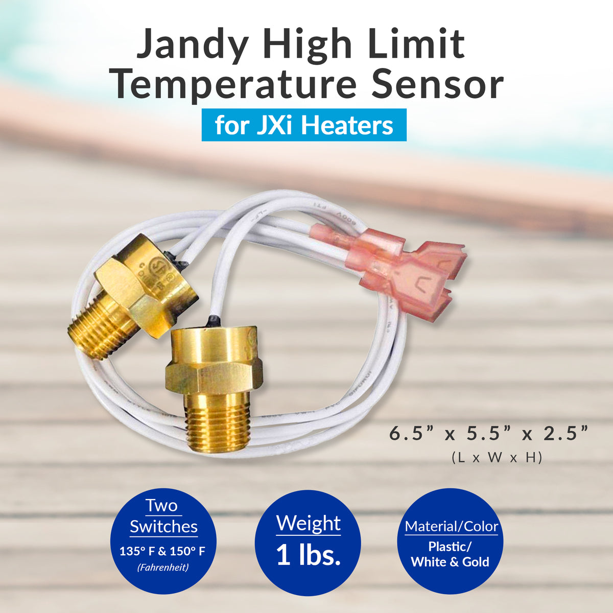 Jandy High Limit Temperature Sensor for Models JXI 260 & 400 Heaters, (Open Box)