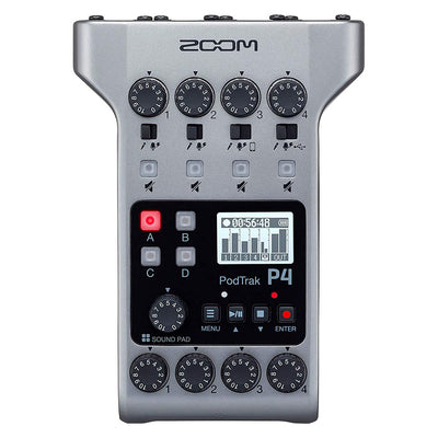 Zoom 4pk Dynamic Microphones w/ Recorder, Hard Shell Case, & 4pk Boom Stands