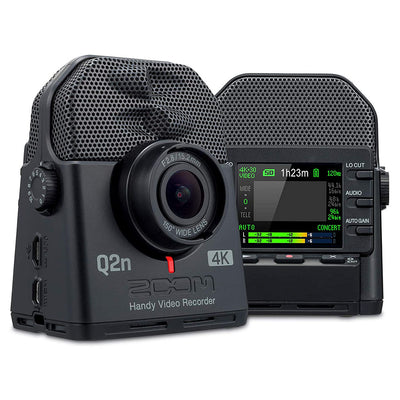 Zoom H5 4 Track Digital Audio Recorder and Q2N4K Compact 4K Camera & Case, Camo