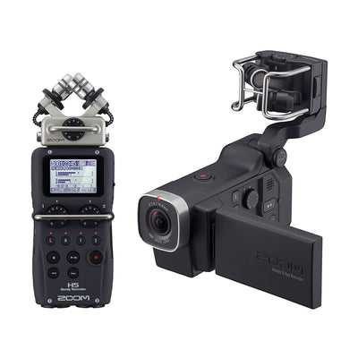 Zoom H5 Portable 4 Track Digital Audio Recorder and Q8 Video Professional Camera