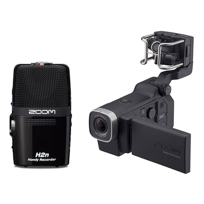 Zoom Q8 Video Professional Camera & H2N Portable 4 Track Digital Audio Recorder