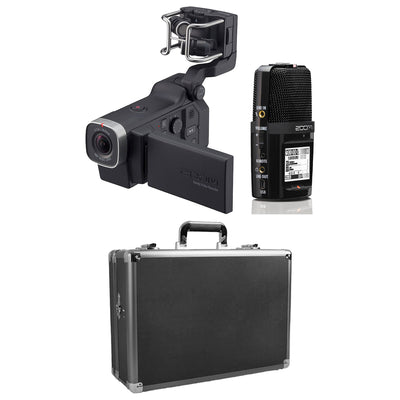 Zoom Q8 Video Camera and H2N 4 Track Digital Audio Recorder with Case, Black