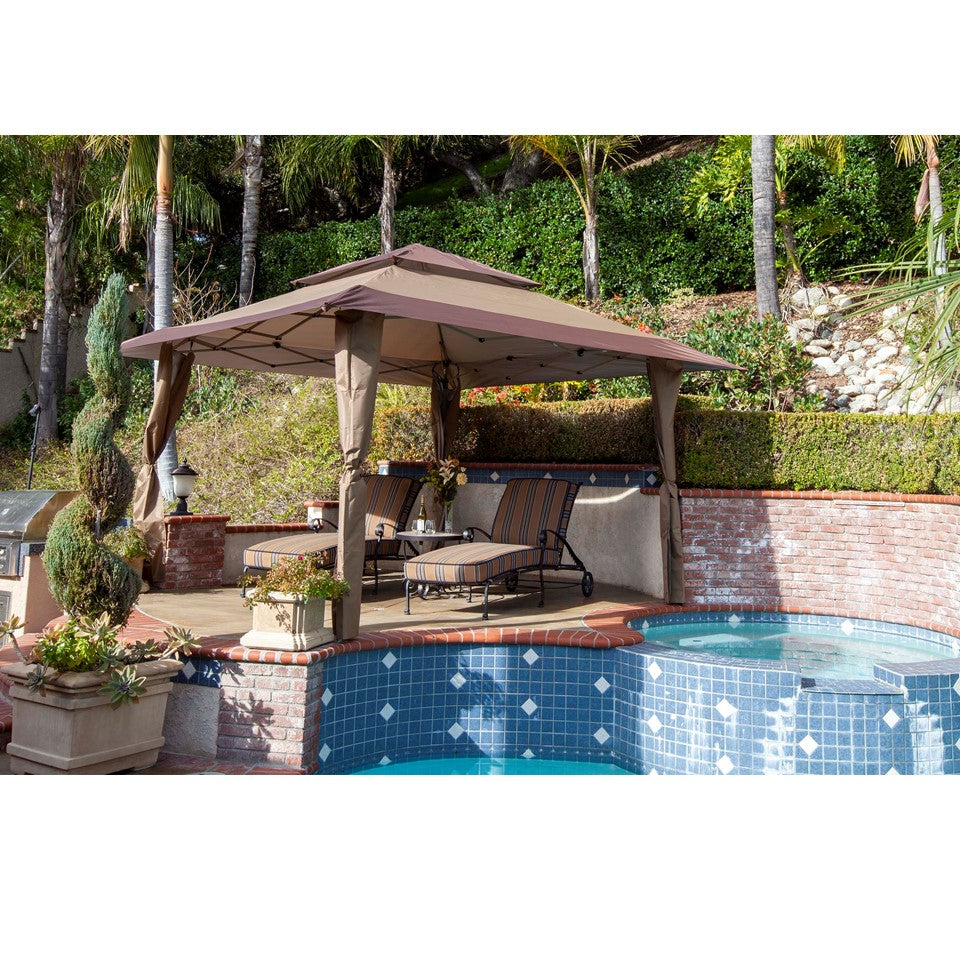 Z-Shade 13 x 13 Foot Instant Gazebo Outdoor Canopy Patio Shelter Tent, Tan Brown