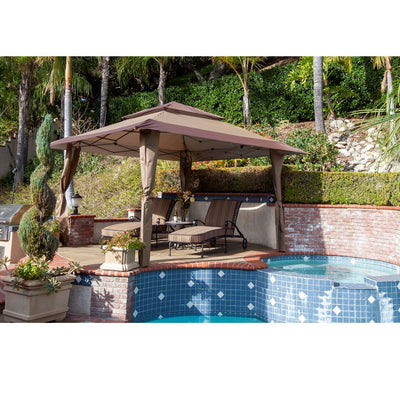 Z-Shade 13 x 13 Foot Instant Gazebo Canopy Patio Shelter Tent, Tan Brown (Used) - VMInnovations