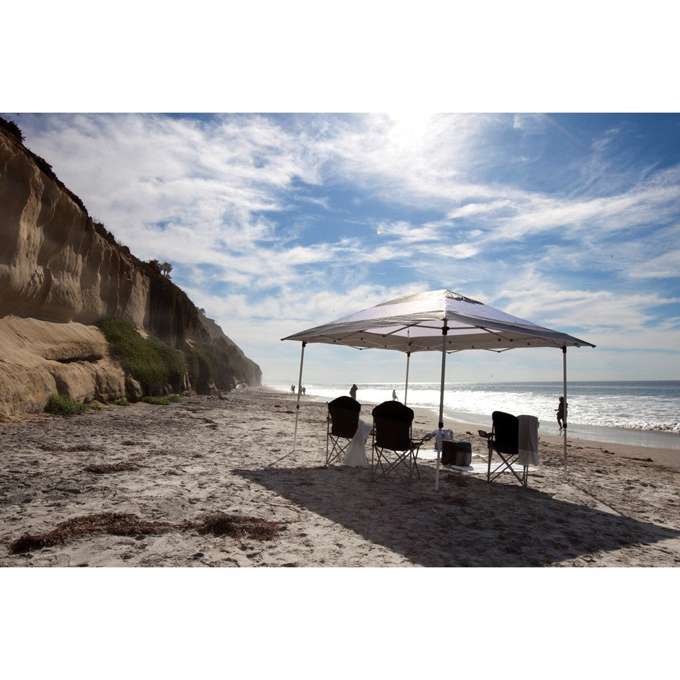 Z-Shade Prestige 14' x 10' Instant Canopy Patio Shelter, Grey & White (Used)