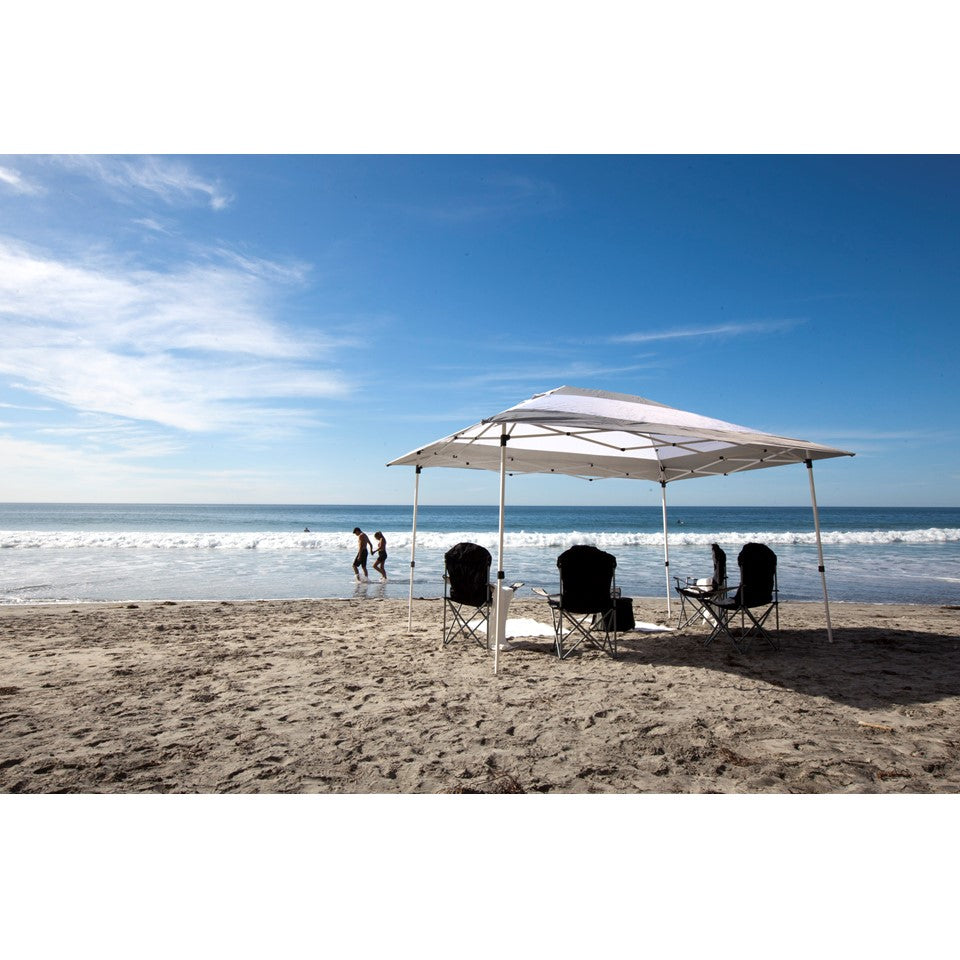 Z-Shade 14 x 10 Foot Prestige Instant Shade Outdoor Canopy Shelter, Grey & White - VMInnovations