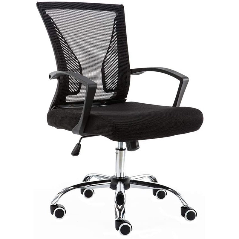 Modern Home Zuna Nylon Mesh Mid Back Office Desk Rolling Chair, Black (Open Box)