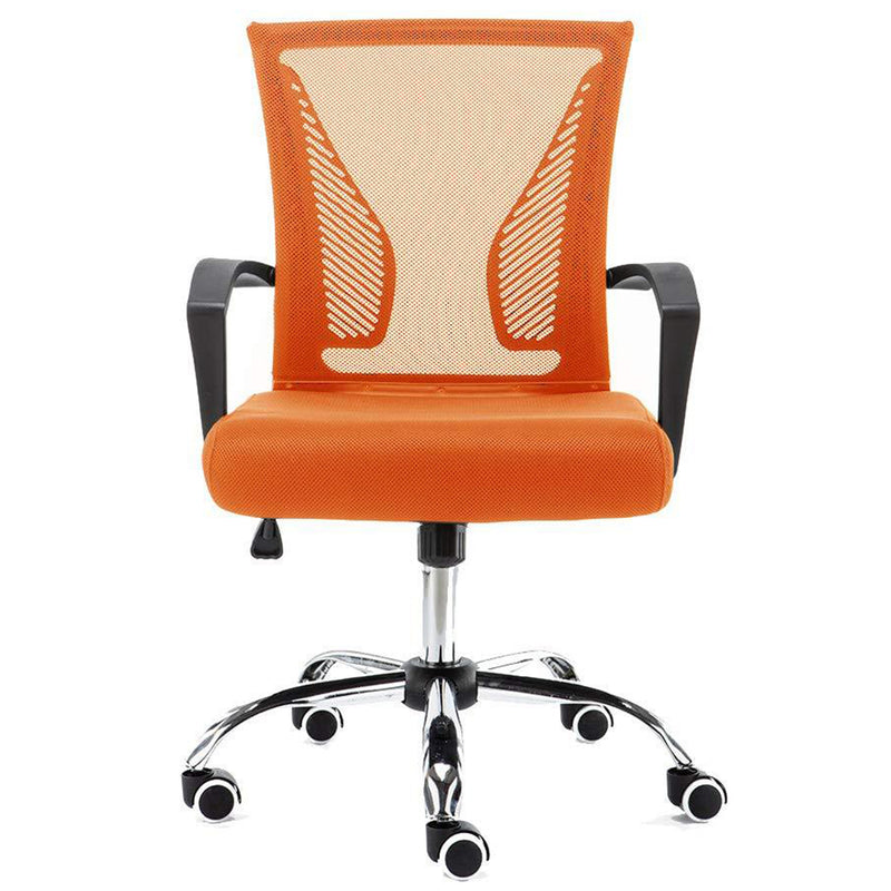 Modern Home Zuna Mesh Back Office Desk Rolling Chair, Black & Orange (Open Box)