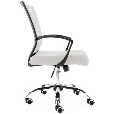 Modern Home Zuna Ergonomic Mesh Back Office Desk Rolling Chair, Black & White