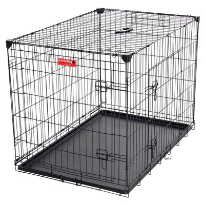 Lucky Dog 2 Door Training Kennel w/ Removable Pan & Mat, Large (Open Box)