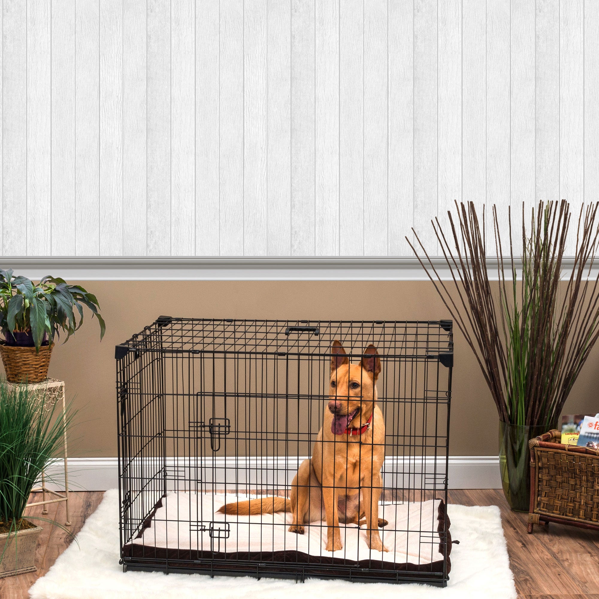 Lucky Dog 2 Door Dog Kennel w/ Leak Proof Removable Pan, Extra Large (Open Box)