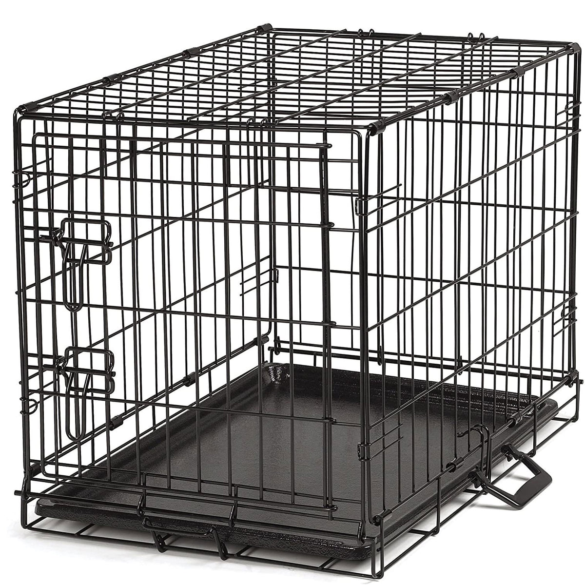 ProSelect Easy Foldable Pop Up Secure Durable Wire Pet Dog Crate, Small, Black