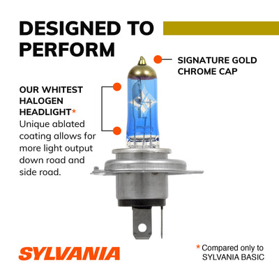 Sylvania 9003SZ.PB2 SilverStar zXe GOLD 9003 Halogen Fog Light Bulbs (2 Pack)