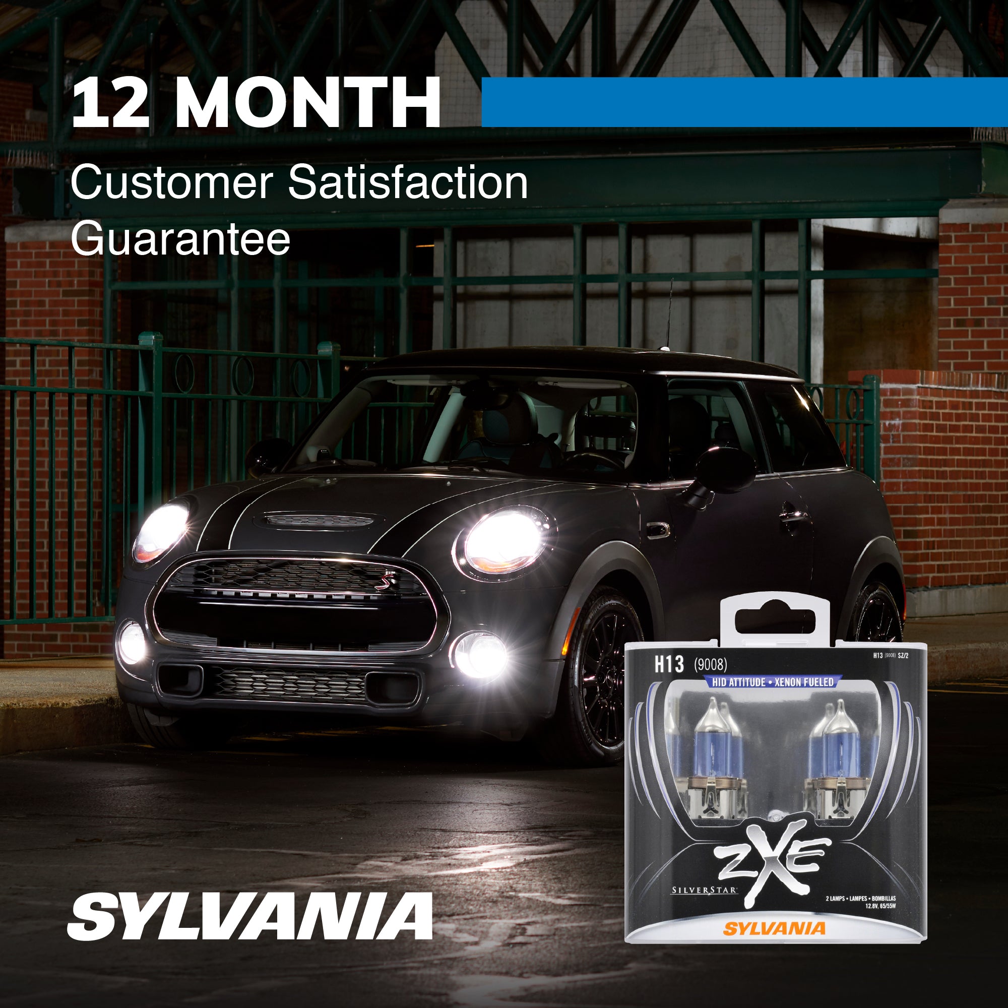 Sylvania H13 SilverStar zXe High Performance Halogen Fog Headlight Bulbs, White