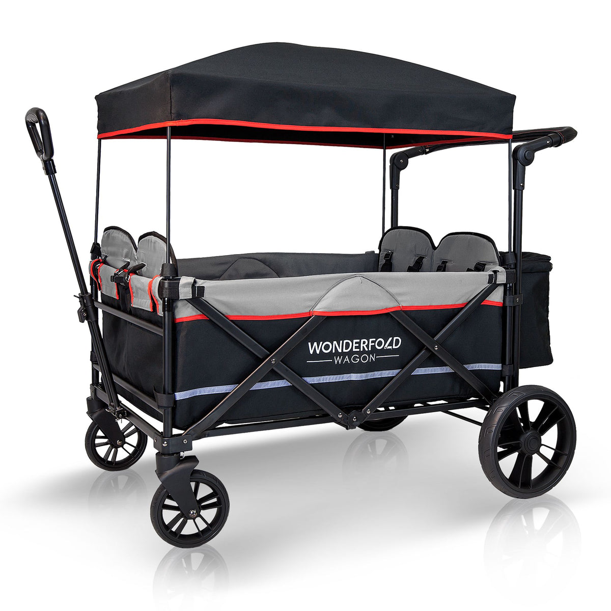 WONDERFOLD 4-Passenger Stroller Wagon with Canopy and 5-Point Harness (Open Box)