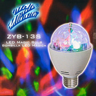 AudioPipe ZYB-13S Zebra Sound LED 5 Volt 1 Watt DC Motor Magic Disco Light Bulb