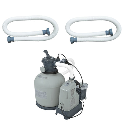 Intex Saltwater System & Sand Filter Pump w/ Pool Replacement Hose(2 Pack)