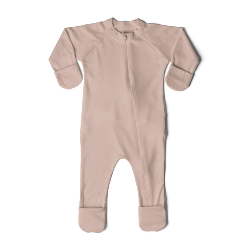 Goumikids Unisex Baby Footie Organic Sleep Clothes Bundle, 0-3M Rose & Midnight