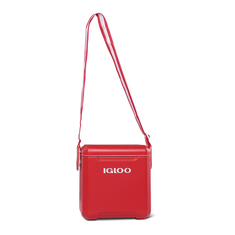 Igloo Tagalong 11 Quart Insulated Ice Drink Cooler with Body Shoulder Strap, Red