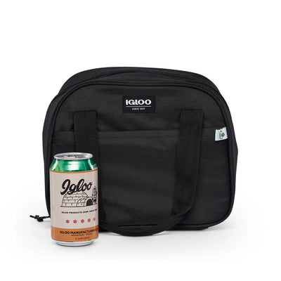 Igloo REPREVE Insulated 12 Can Soft Lily Lunch Bag Cooler with Handles, Black
