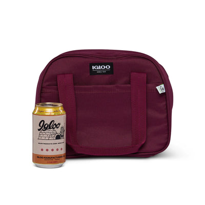 Igloo 12 Can Soft Side Lily Lunch Bag Cooler Carry Handles, Cherry (Open Box)
