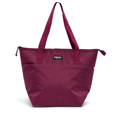 Igloo REPREVE Insulated 16 Can Avery Soft Side Cooler Tote Bag, Cherry