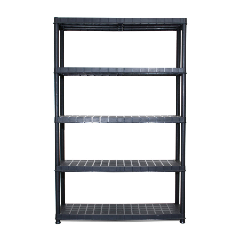 Ram Quality Products 5 Tier Plastic Storage Shelf Unit for Garage, Black (Used)