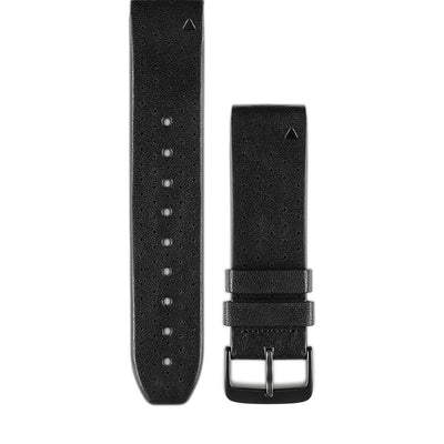 Garmin 22mm Perforated Leather Quickfit Bracelet Watch Band, Black (Open Box)