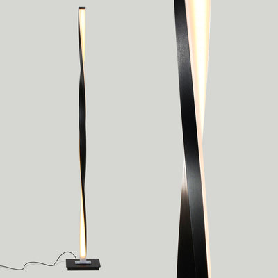 Brightech 48 Inch Helix Modern Built In LED Floor Standing Pole Lamp, Black