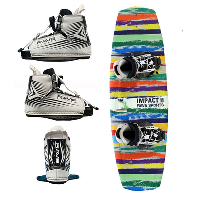 RAVE Sports 02712 Jr Impact II Wakeboard w/ RAVE Boots, Fits Most Kids Shoe Size