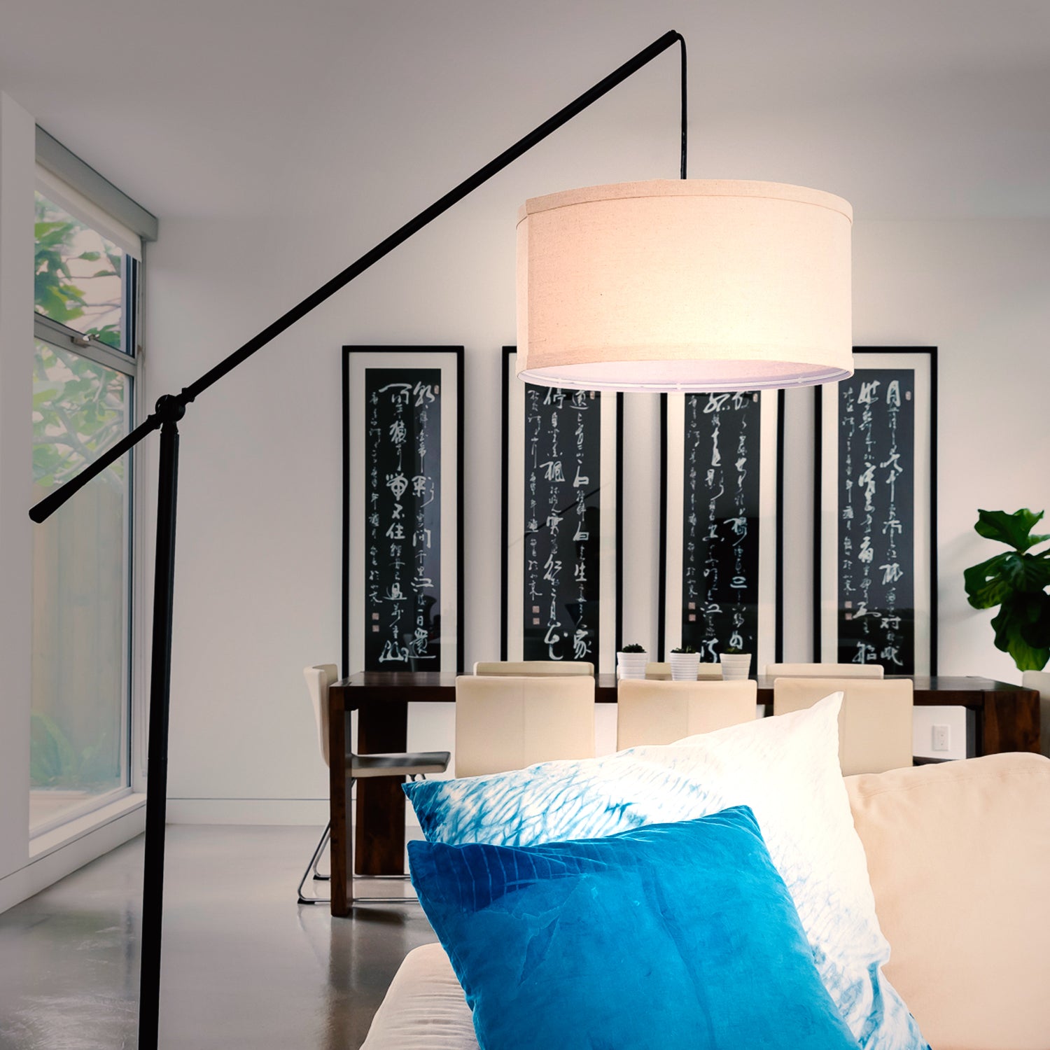 Brightech 2 Contemporary Hanging Arc Floor Lamp with LED Bulb, Black (For Parts) - VMInnovations