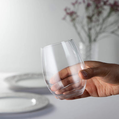 Riedel O Wine Tumbler Stemless Cabernet or Merlot Wine Glass, Set of 2, Clear