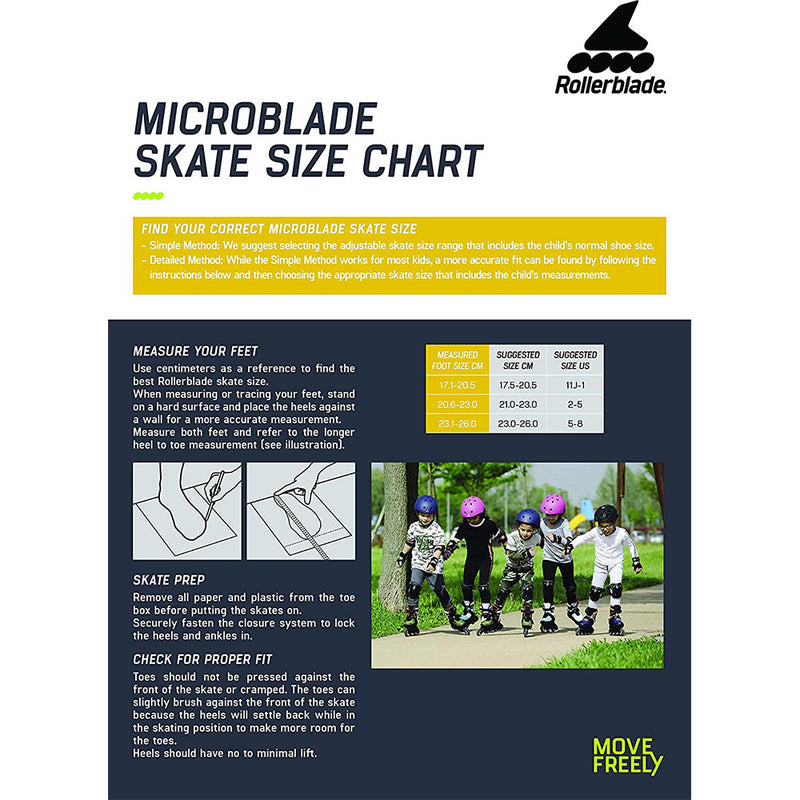 Rollerblade Microblade 3WD Inline Adjustable Roller Skates for Kids, Gray & Pink