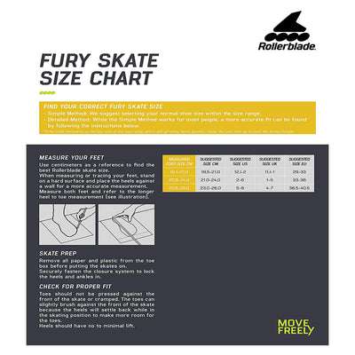 Rollerblade Fury G Inline Roller Skates for Kids, Black/White (Open Box)