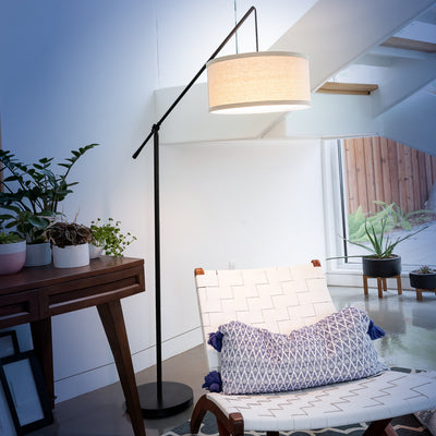 Brightech 2 Contemporary Hanging Arc Floor Lamp with LED Bulb, Black (For Parts) - VMInnovations
