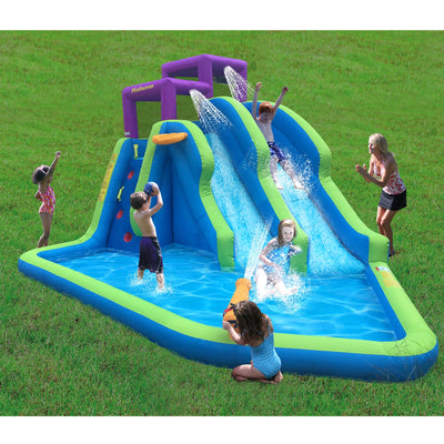 Kahuna Twin Falls Outdoor Inflatable Splash Backyard Water Slide Park (2 Pack)