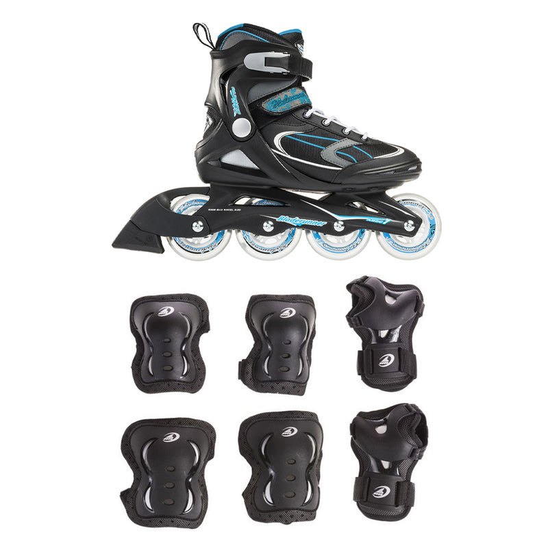Rollerblade Womens Adult Inline Skate, Size 7 & Protective Skate Gear 3 Pack Set