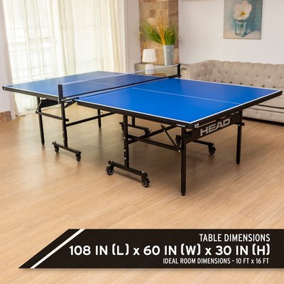 HEAD 15mm Surface Grand Slam Indoor Ping Pong Table Tennis with Net and Post Set