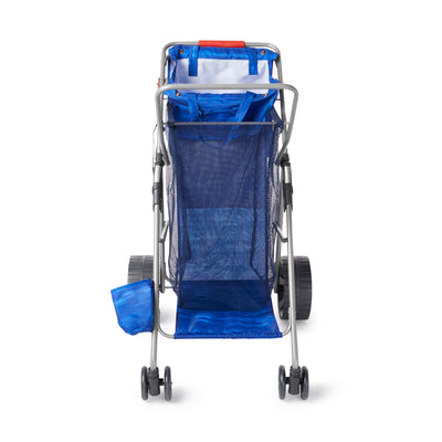 RIO Brands Deluxe Wonder Wheeler Portable Folding Outdoor Utility Cart, Blue