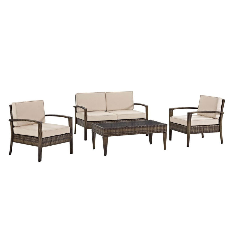 Crosley Lauderdale CO7901WB-SA 4 Piece Weather Resistant Outdoor Furniture Set