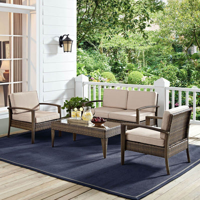 Crosley Lauderdale CO7901WB-SA 4 Piece Weather Resistant Outdoor Furniture Set