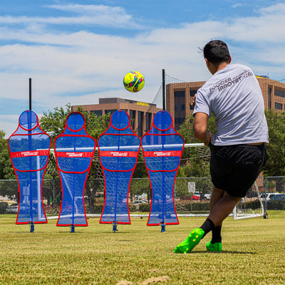 Soccer Innovations Soccer Wall Pro Spring Base Portable Training Defender, Blue
